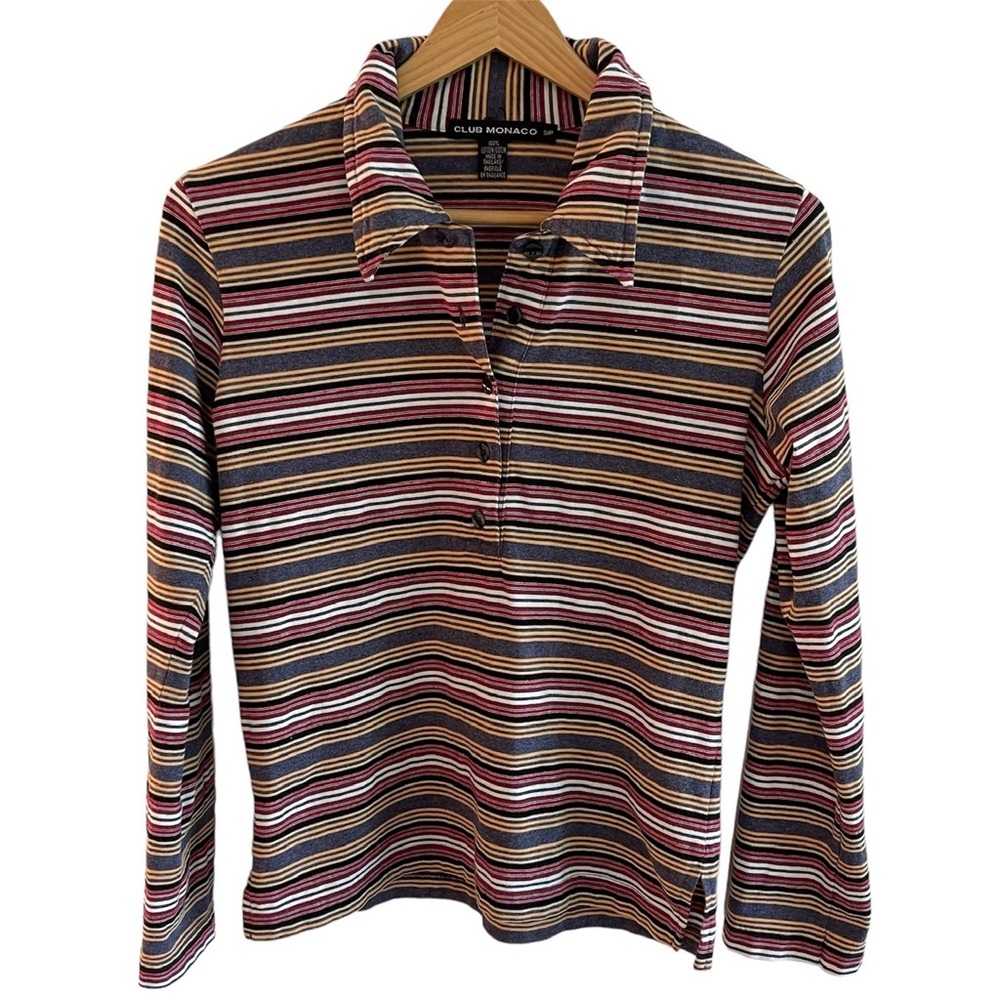Club Monaco Multi-Striped Cotton Top S